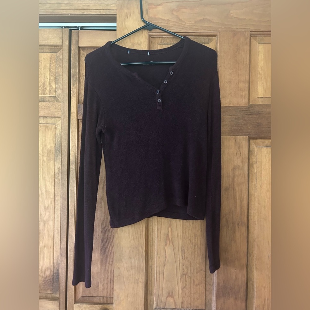 Brandy Melville Dark Brown Long Sleeve Top